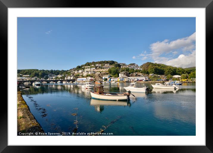 An early peaceful morning on the Looe River  Framed Mounted Print by Rosie Spooner