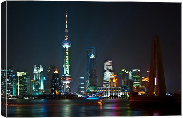 Shanghai with Pearl TV Tower Canvas Print by Thomas Stroehle