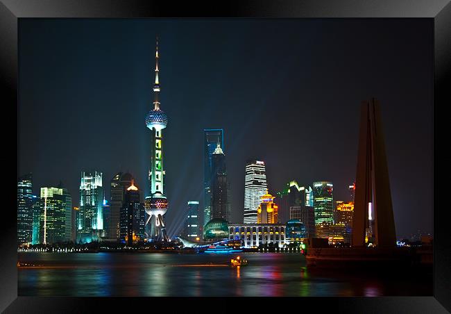 Shanghai with Pearl TV Tower Framed Print by Thomas Stroehle