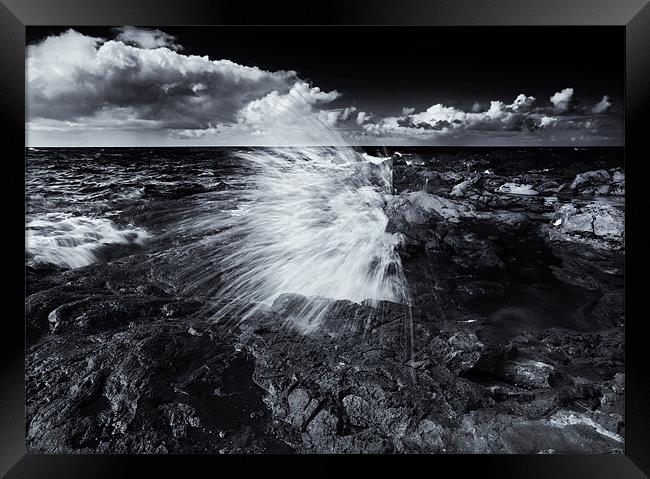 The Sea Erupts Framed Print by Mike Dawson