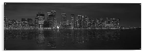 NY in black & white Acrylic by Thomas Stroehle
