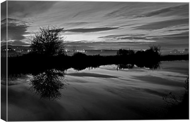 Exeter Canal at twlight Canvas Print by Pete Hemington