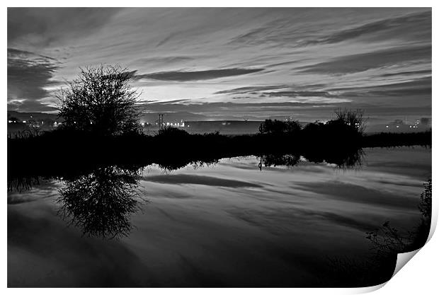Exeter Canal at twlight Print by Pete Hemington