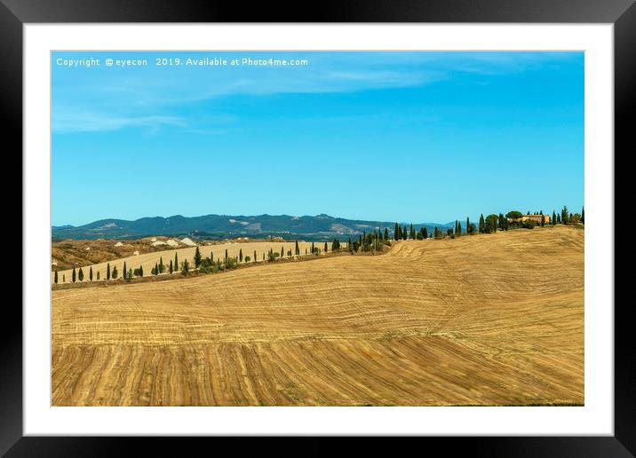 Typical landscapes for Siena Province in Tuscany,  Framed Mounted Print by eyecon 