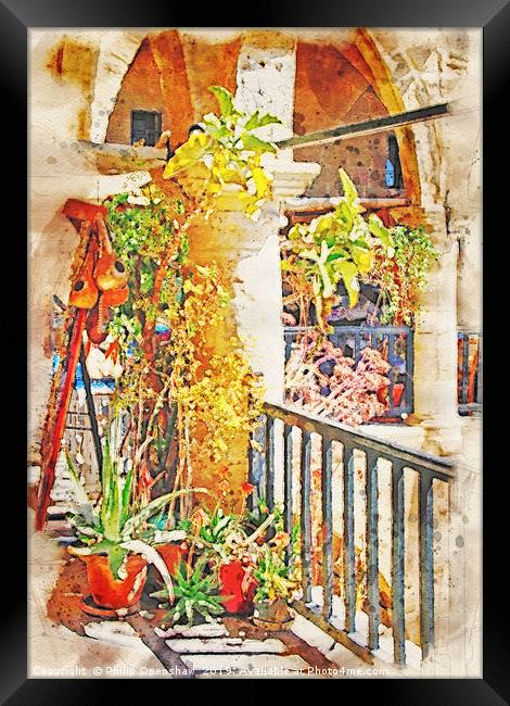 summer souk in nicosia  Framed Print by Philip Openshaw