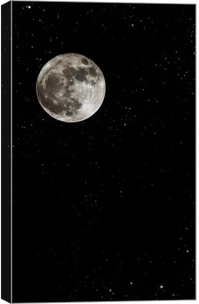 The Moon and stars.... Canvas Print by Darren Burroughs