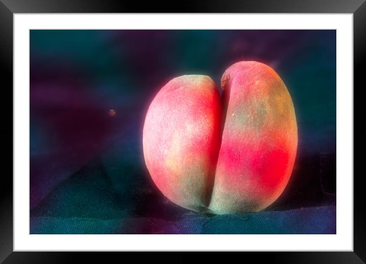 This is pure experimentation: A peach has been us Framed Mounted Print by Jose Manuel Espigares Garc