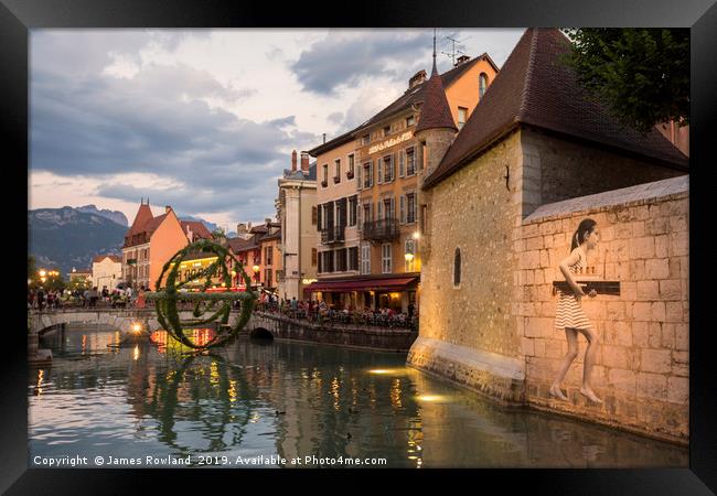Old town, Annecy, France Framed Print by James Rowland