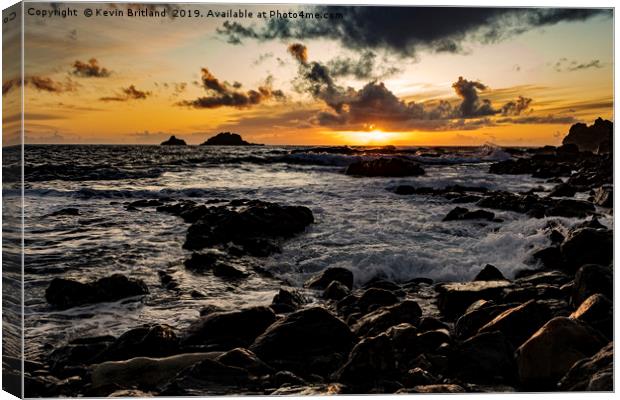 cornwall sunset Canvas Print by Kevin Britland