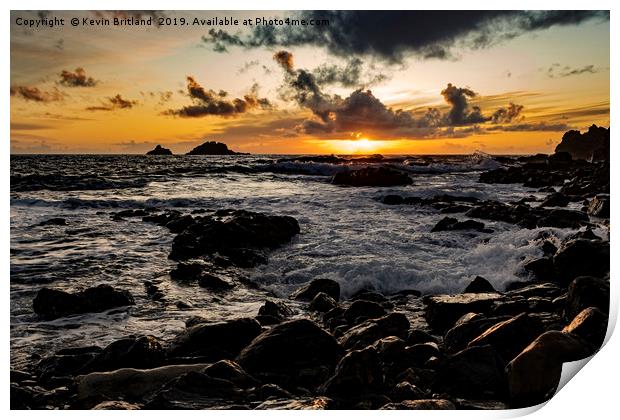 cornwall sunset Print by Kevin Britland