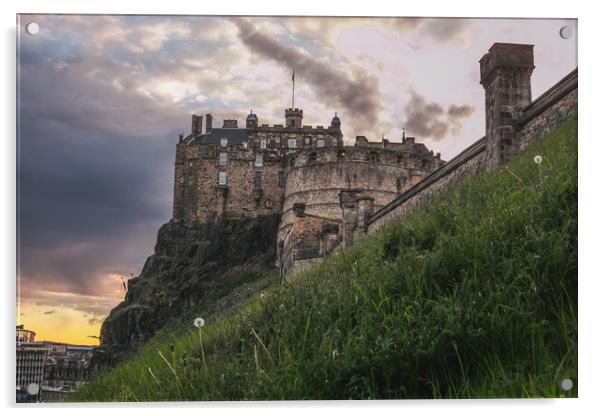 Edinburgh Castle Acrylic by Eduardo Vieira