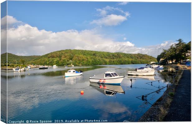 Early morning on The River Looe  in Cornwall Canvas Print by Rosie Spooner