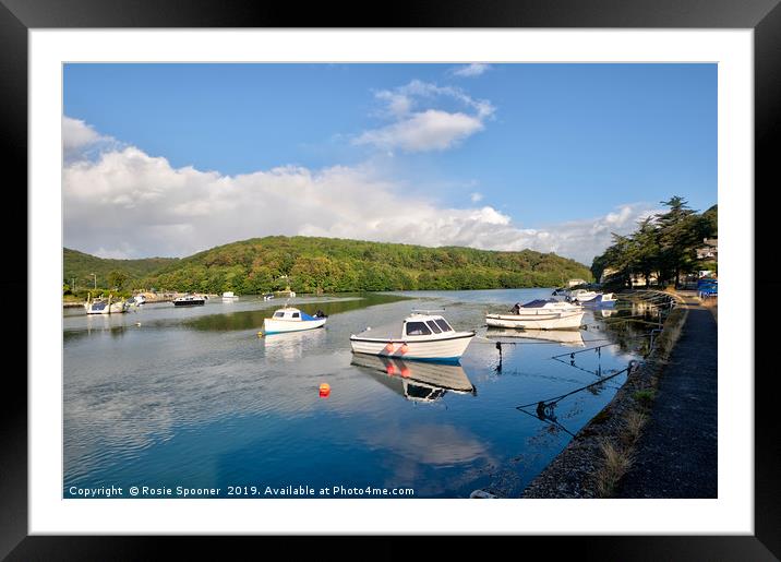 Early morning on The River Looe  in Cornwall Framed Mounted Print by Rosie Spooner