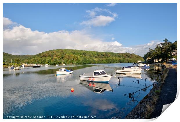 Early morning on The River Looe  in Cornwall Print by Rosie Spooner