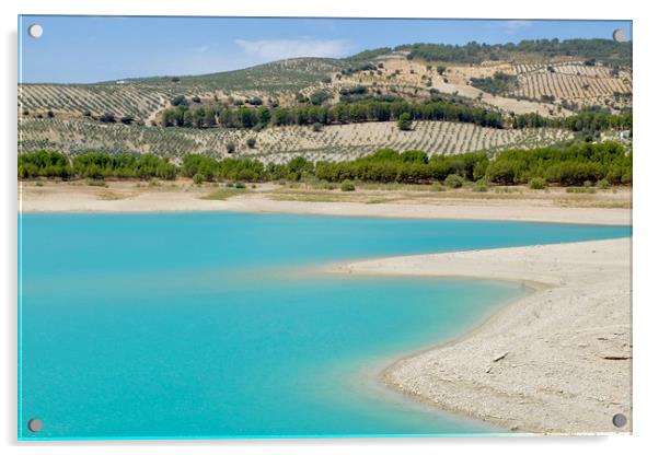 Lake Bermejales, Andalucia, Spain Acrylic by John Robertson