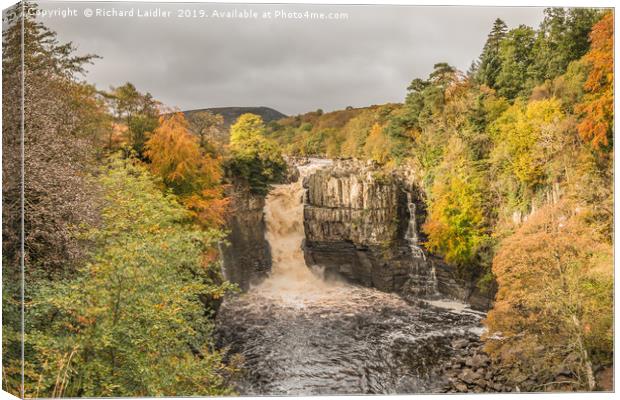 Autumn at High Force Waterfall, Teesdale Canvas Print by Richard Laidler