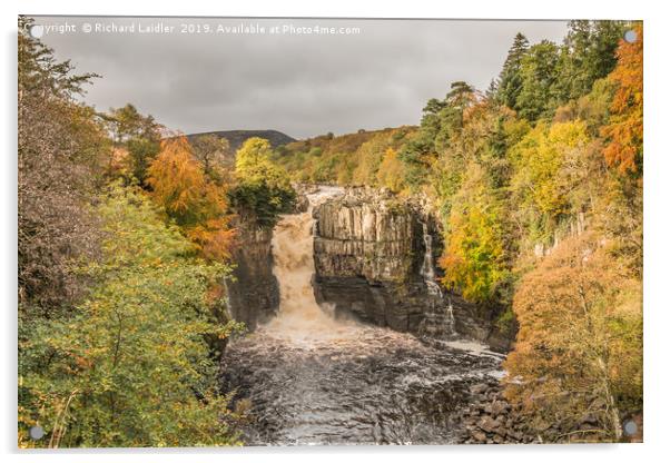 Autumn at High Force Waterfall, Teesdale Acrylic by Richard Laidler