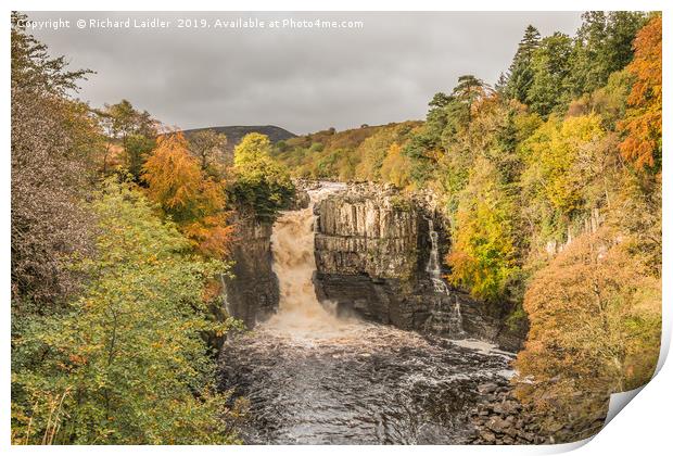 Autumn at High Force Waterfall, Teesdale Print by Richard Laidler