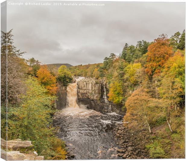 High Force Waterfall, Teesdale, in Autumn Canvas Print by Richard Laidler