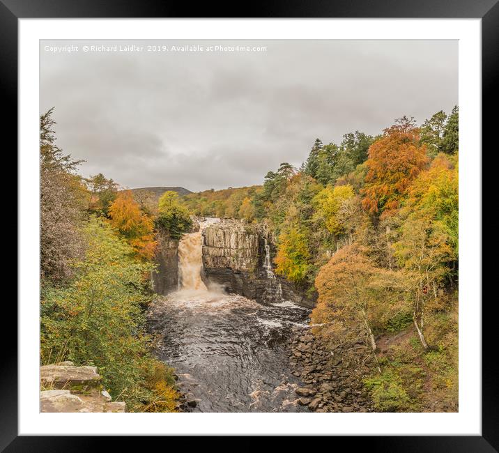 High Force Waterfall, Teesdale, in Autumn Framed Mounted Print by Richard Laidler