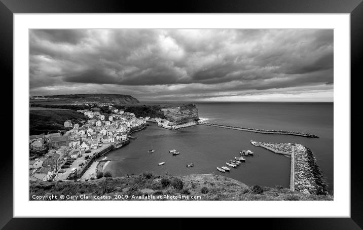 Dramatic Skies at Staithes Framed Mounted Print by Gary Clarricoates