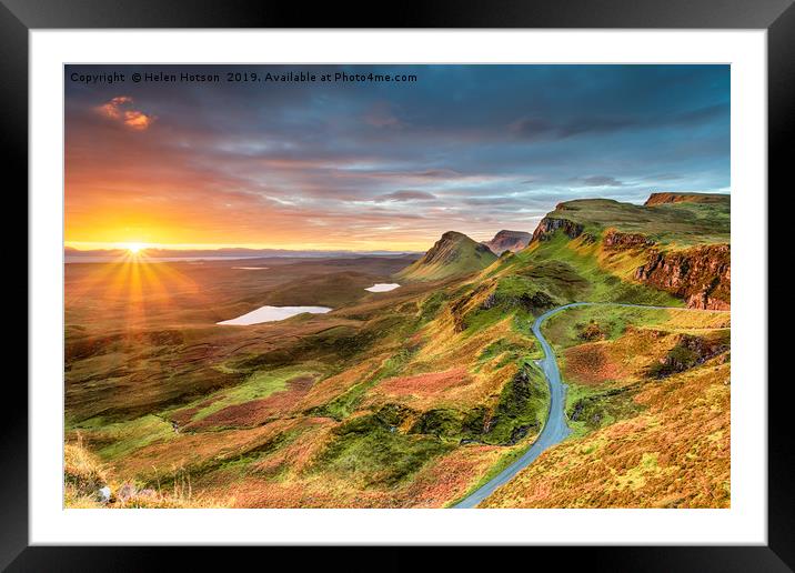 Beautiful Autumn sunrise over the Quiraing Framed Mounted Print by Helen Hotson