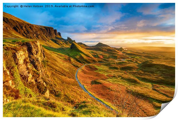 Beautiful sunrise over the Quiraing on the Isle of Print by Helen Hotson