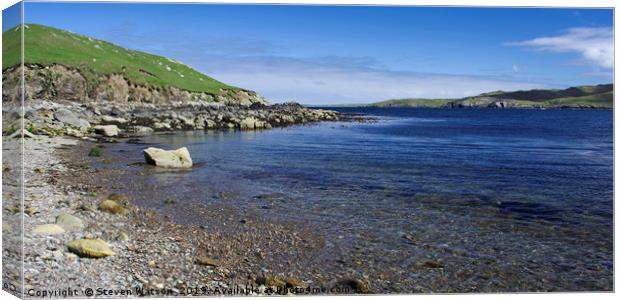 East Lunna Voe Canvas Print by Steven Watson