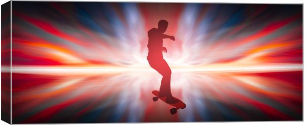 boy with skateboard  Canvas Print by Guido Parmiggiani