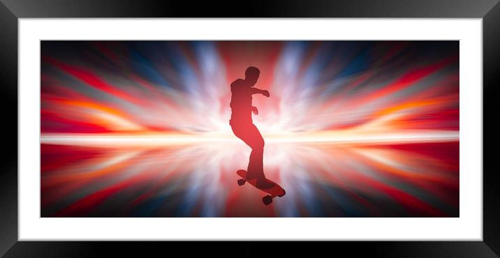 boy with skateboard  Framed Mounted Print by Guido Parmiggiani