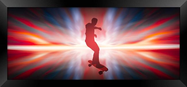 boy with skateboard  Framed Print by Guido Parmiggiani