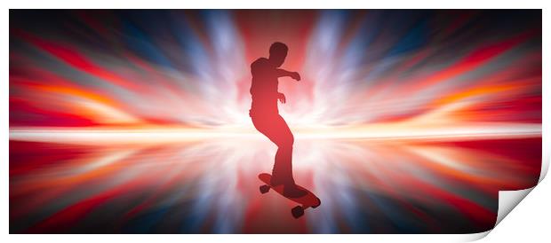 boy with skateboard  Print by Guido Parmiggiani