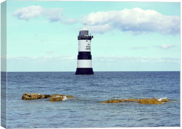 Lighthouse, Penmon Point, Anglesey Canvas Print by John Robertson