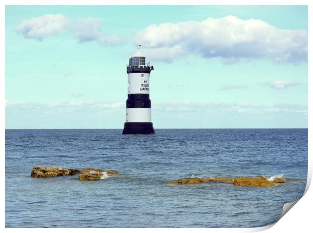 Lighthouse, Penmon Point, Anglesey Print by John Robertson