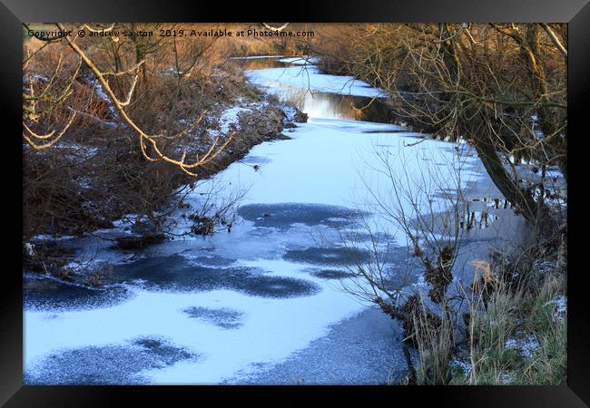 SNOW WATER Framed Print by andrew saxton