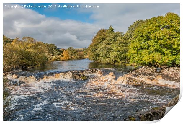 The River Tees between High Force and Low Force Print by Richard Laidler