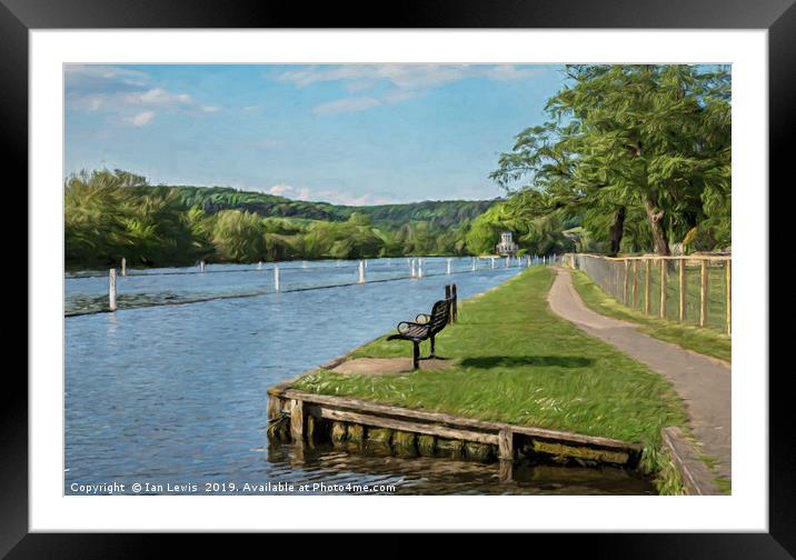 The Thames At Remenham Impressionist Style Framed Mounted Print by Ian Lewis
