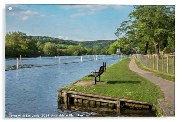 The Thames At Remenham Impressionist Style Acrylic by Ian Lewis