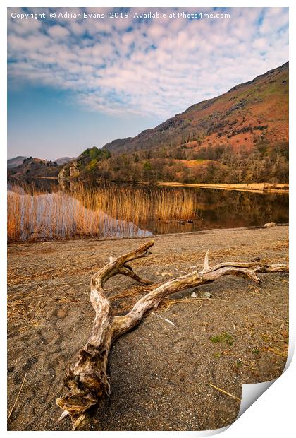 Gwynant Lake Snowdonia Wales Print by Adrian Evans