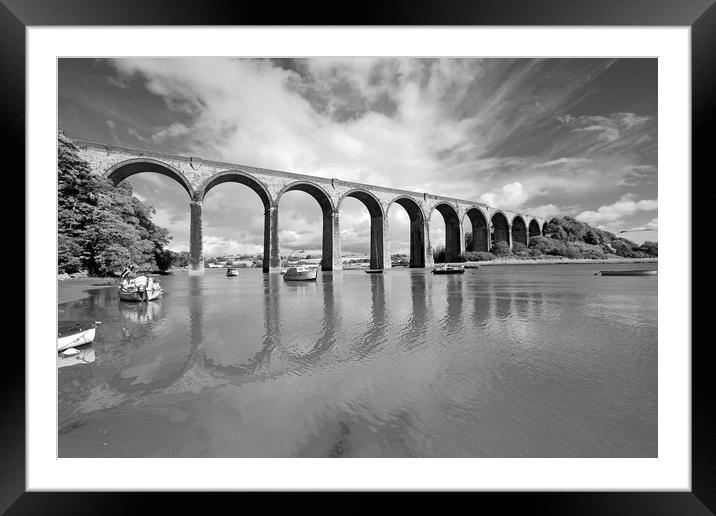 St Germans Viaduct, St Germans, Cornwall Framed Mounted Print by Linda Brennan