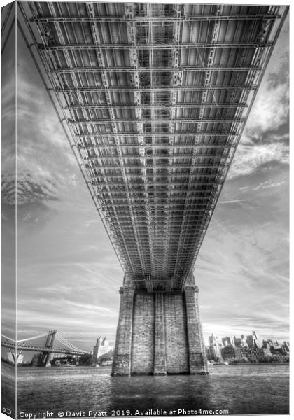 Brooklyn Bridge New York   Canvas Print by David Pyatt