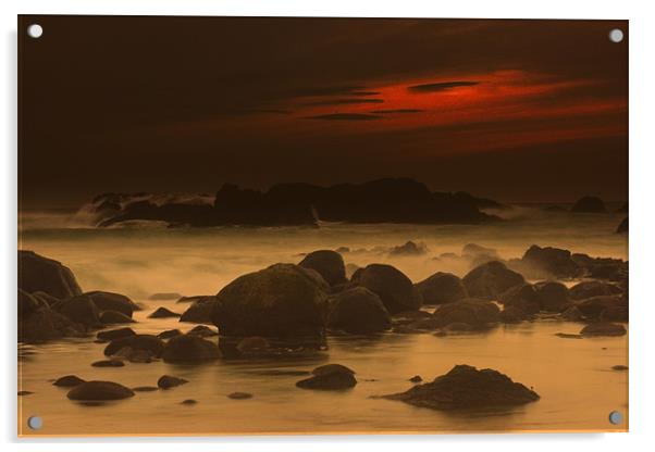 Sunset at Whitepark Bay Acrylic by pauline morris
