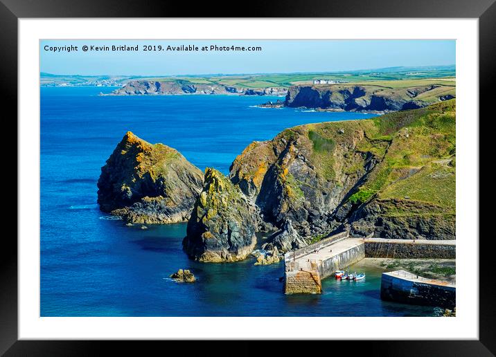mullion cove cornwall Framed Mounted Print by Kevin Britland