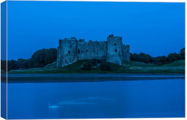 Blue Hour At Carew Castle Canvas Print by Steve Purnell