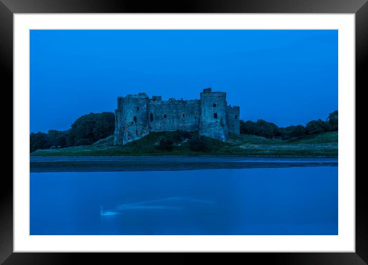 Blue Hour At Carew Castle Framed Mounted Print by Steve Purnell