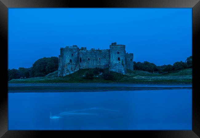 Blue Hour At Carew Castle Framed Print by Steve Purnell