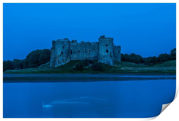Blue Hour At Carew Castle Print by Steve Purnell