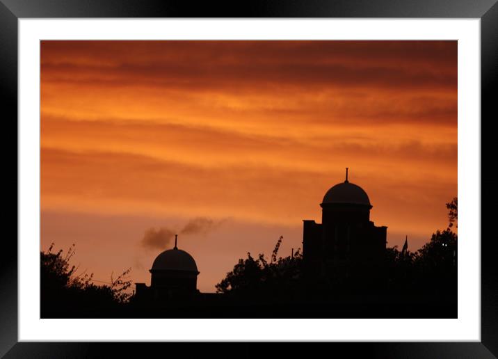  Sunsetting  behind Royal Engineers Museum gilling Framed Mounted Print by zoe knight