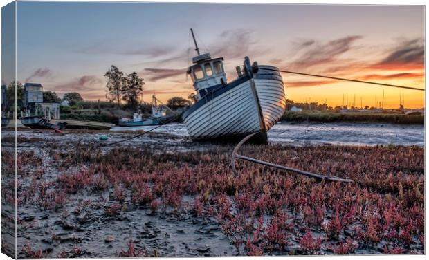 Waiting for the tide at Brancaster Staithe  Canvas Print by Gary Pearson
