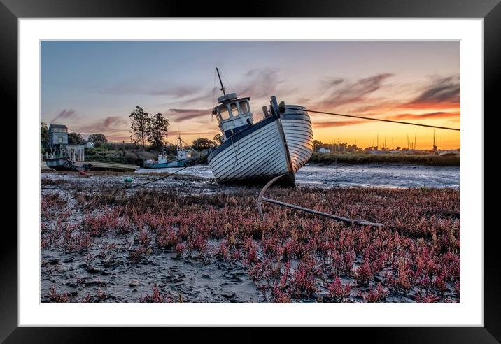 Waiting for the tide at Brancaster Staithe  Framed Mounted Print by Gary Pearson